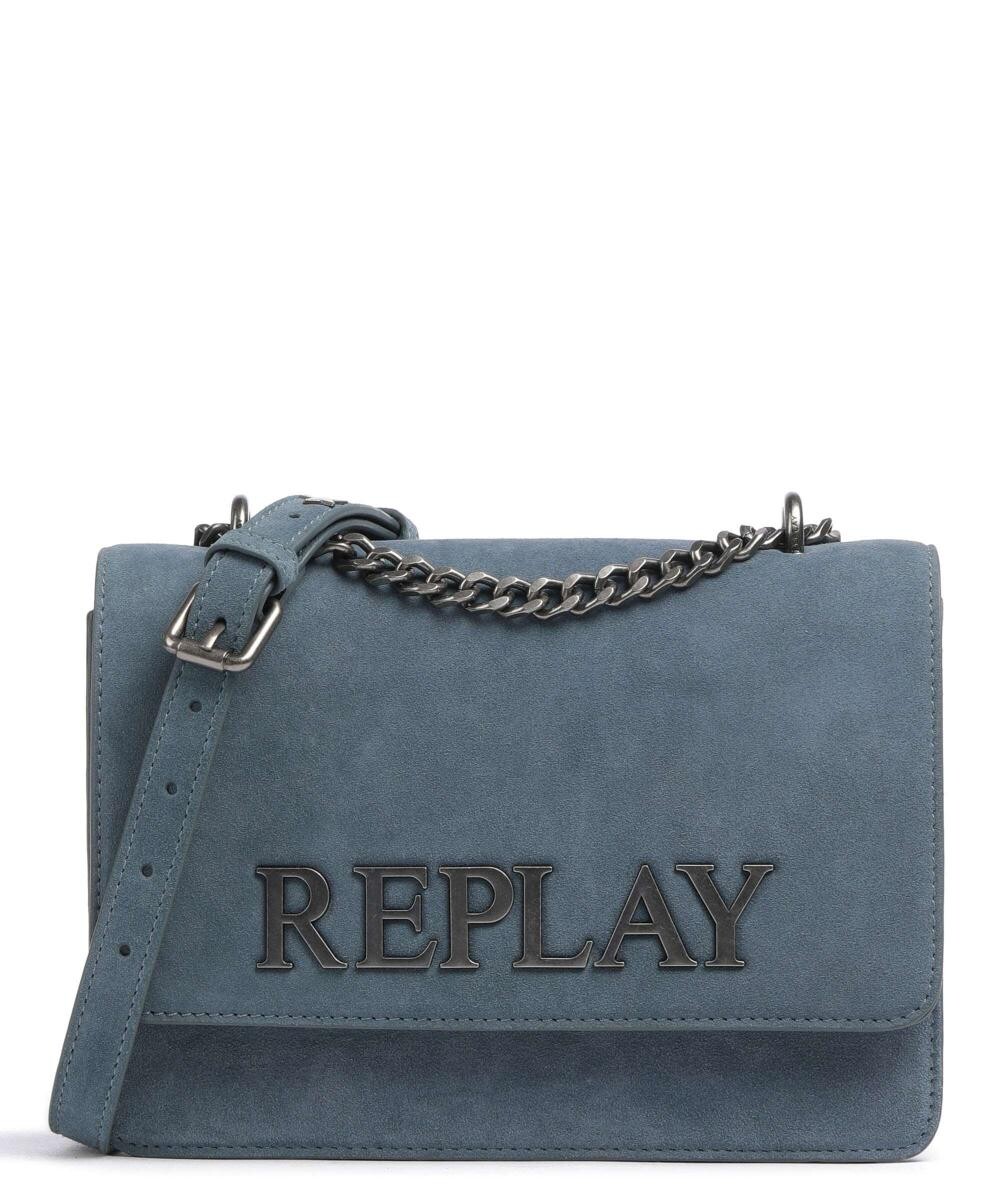 

Сумка через плечо из шероховатой яловой кожи. Replay, синий