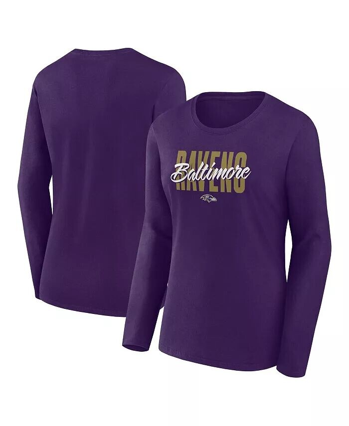 

Женская фиолетовая футболка Baltimore Ravens Grip с длинным рукавом Logo Athletic