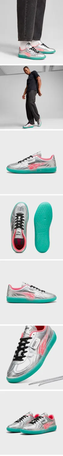 Мужские низкие кроссовки Palermo New Gen Puti серебристые от Puma — фото 2