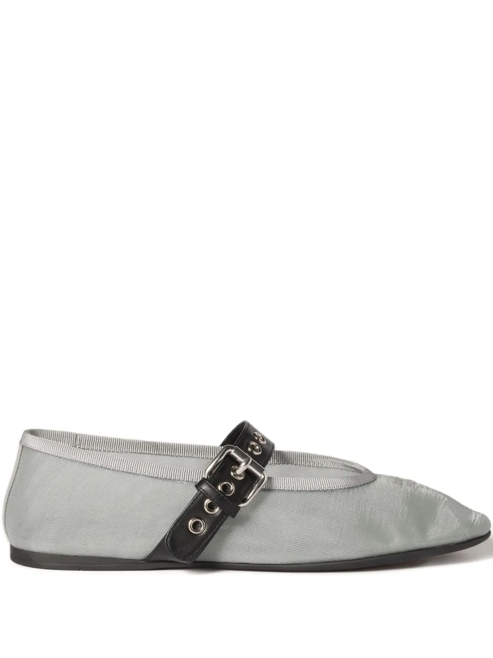 Балетки из сетчатой ткани MIU MIU, серый