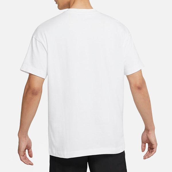 Футболка men's logo embroidered woven label training sports short sleeve white t-shirt Nike, белый — фото 4