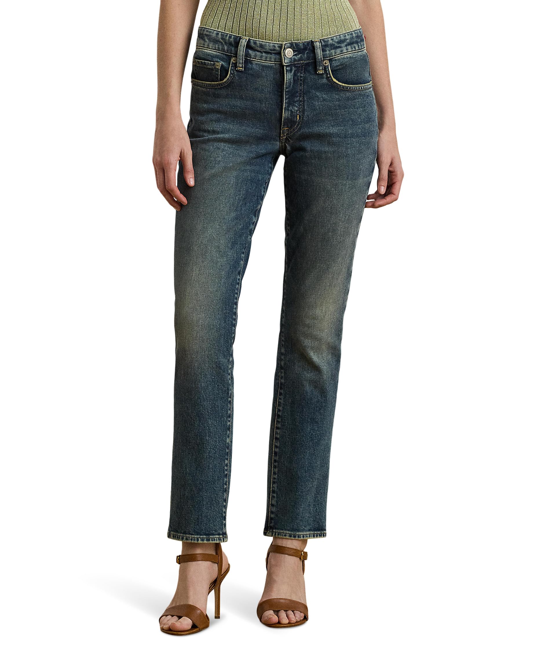 

Джинсы Lauren Ralph Lauren Mid-Rise Straight Ankle Jeans, Haze Wash