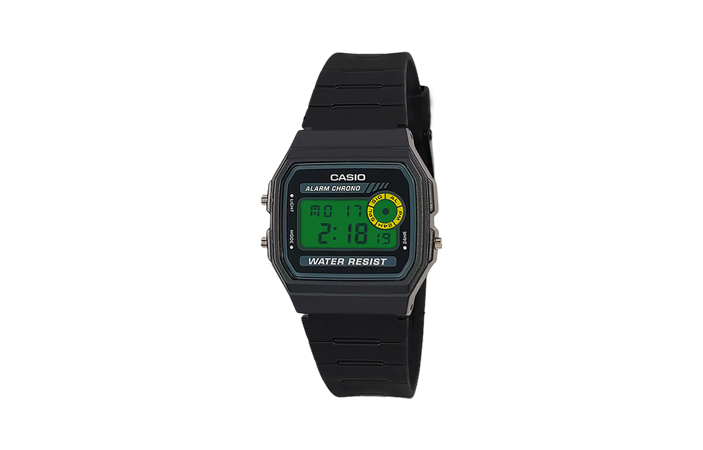 

CASIO Часы Retrofit Series Quartz Movement Resin Strap Watch Men's Watch Black Dial, Black Dial with Green Watch Glass