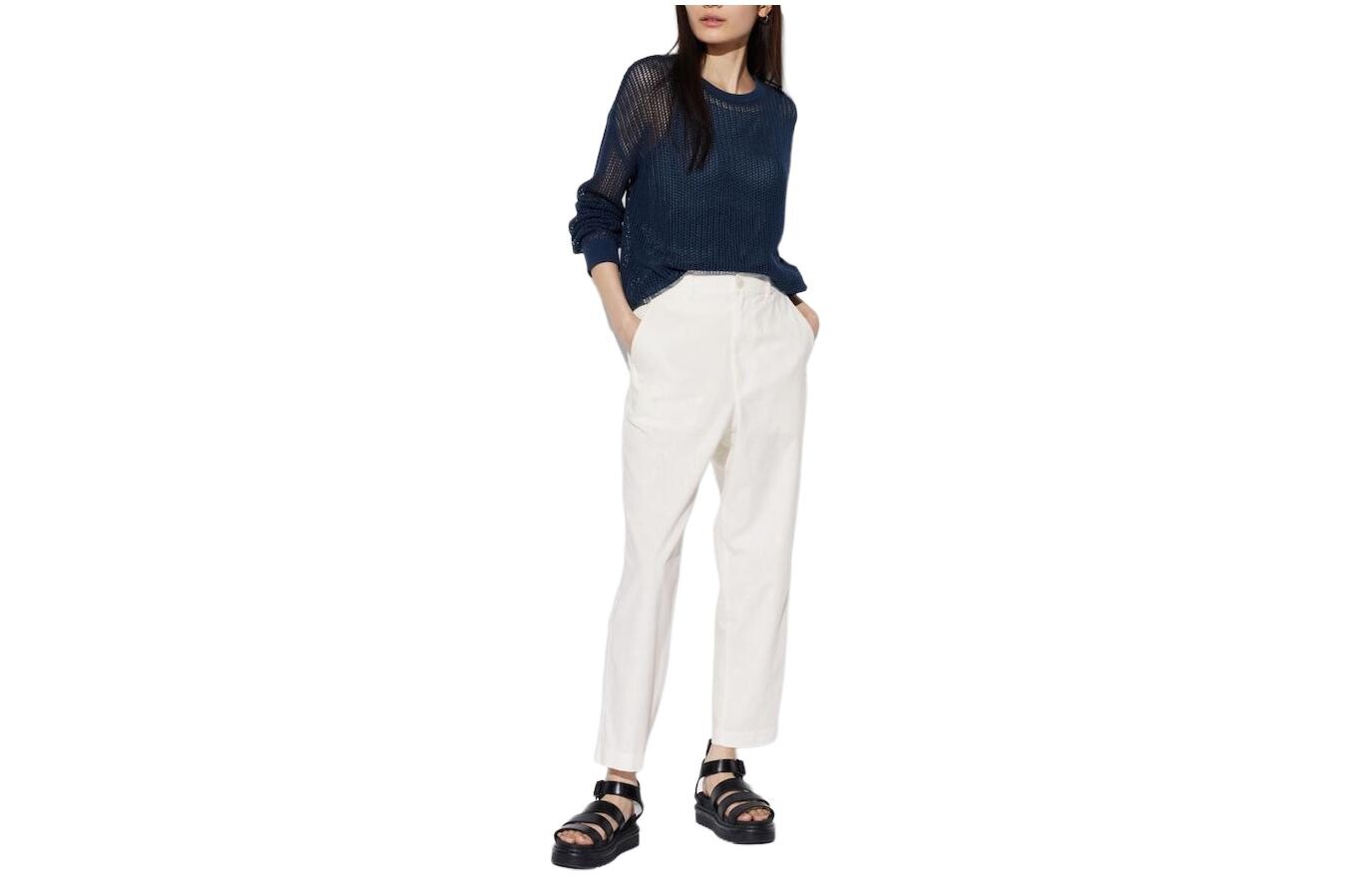 

Повседневные брюки женские молочно-белые Uniqlo