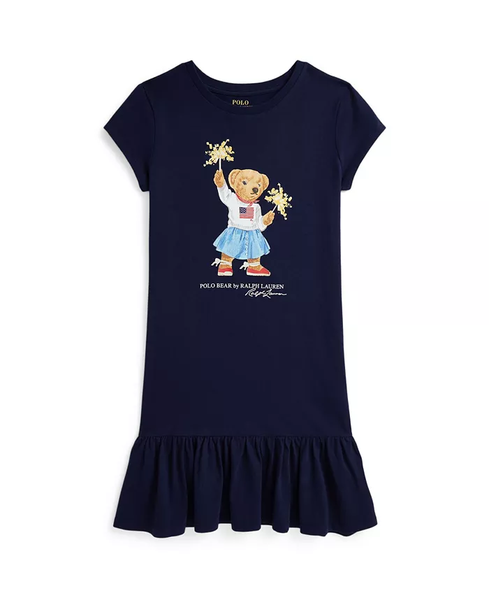 

Платье Polo Bear для девочек постарше Polo Ralph Lauren, синий