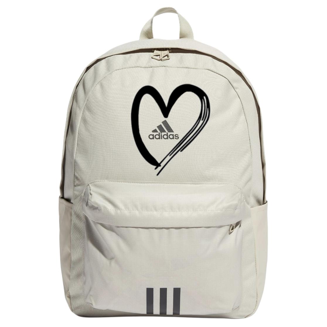 

Adidas Тканевый рюкзак унисекс светло-серый и черный, Heart Print