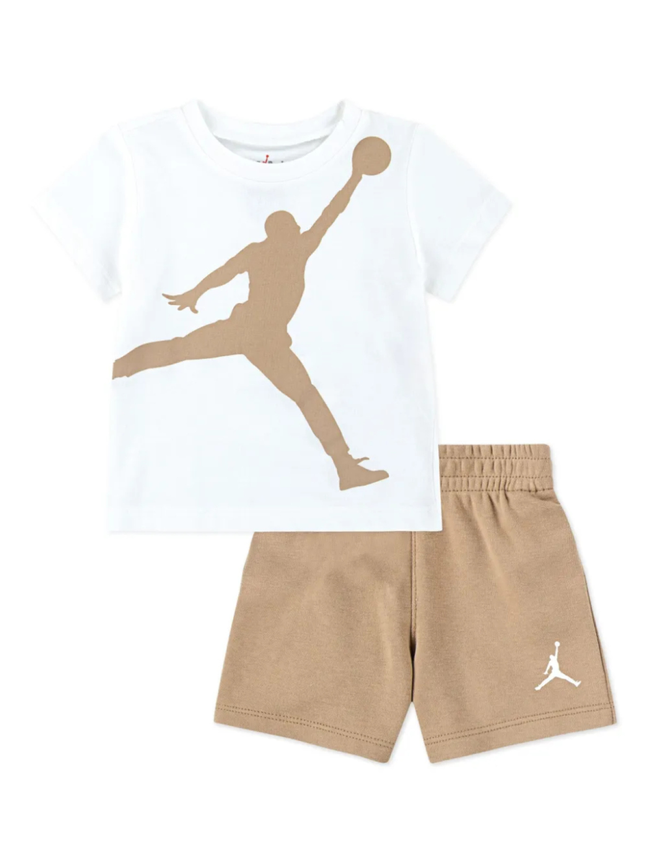 

Комплект из шорт и футболки с логотипом Jordan Kids, коричневый