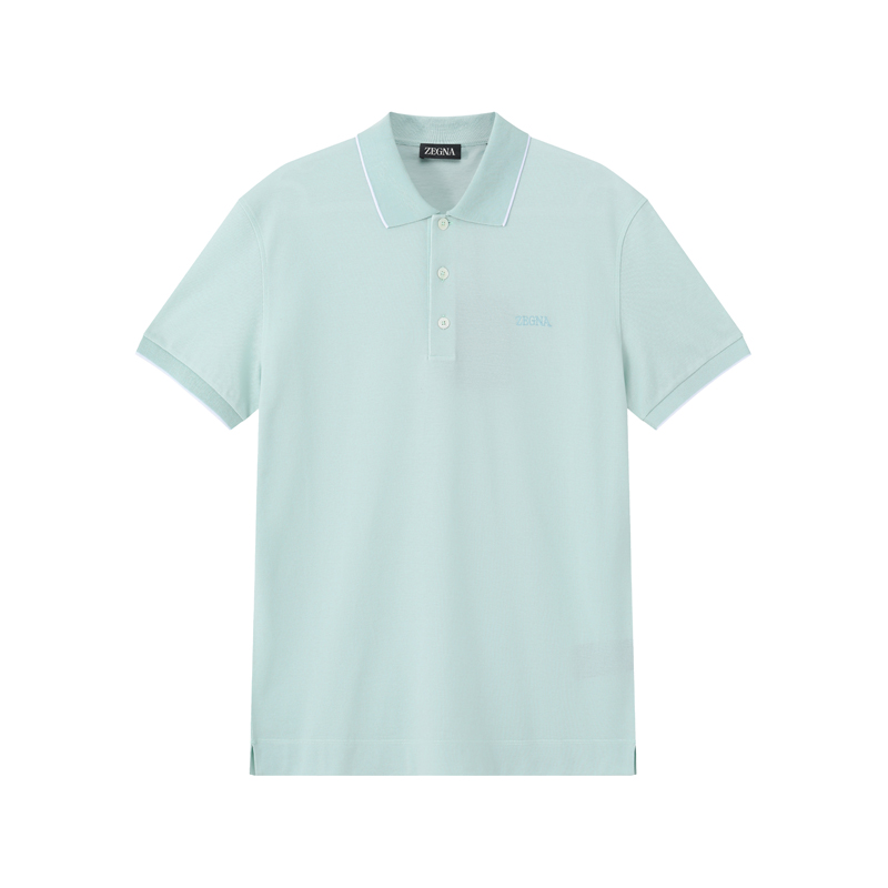 

Поло с вышитым логотипом Zegna Ermenegildo Zegna, светло-голубой, Синий, Поло с вышитым логотипом Zegna Ermenegildo Zegna, светло-голубой
