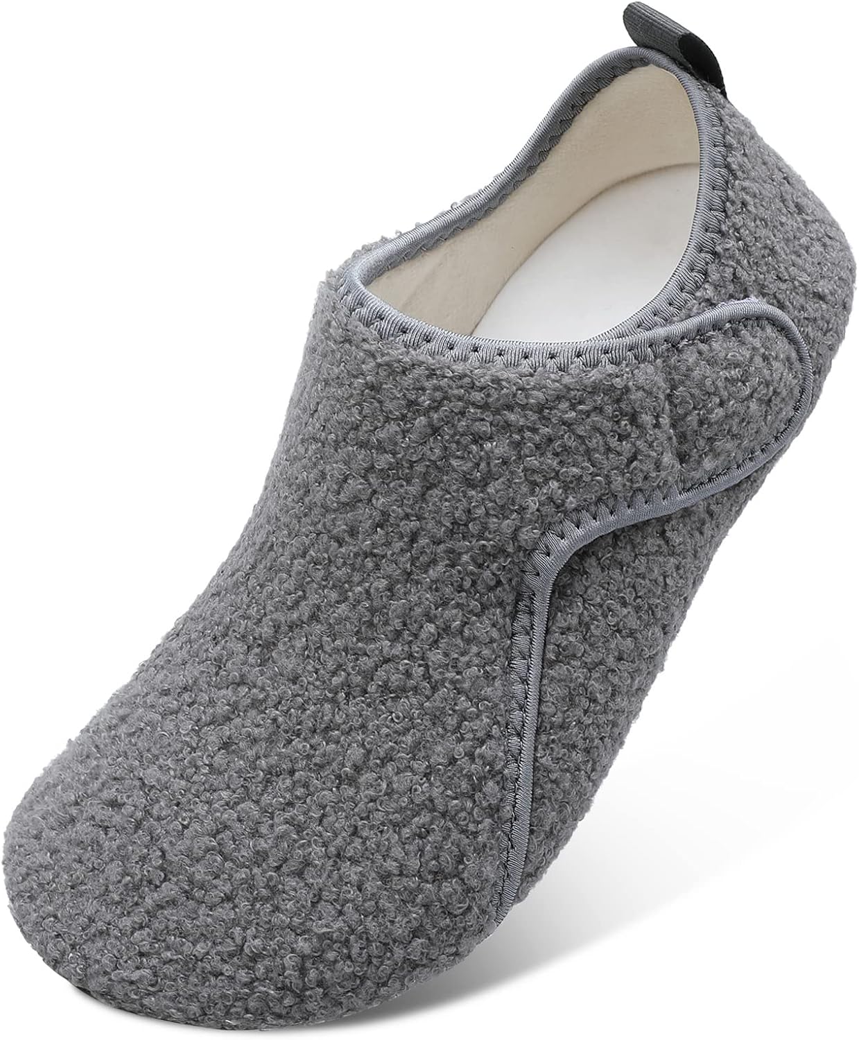 

Домашние тапочки L-RUN для женщин и мужчин, теплые домашние тапочки для дома, босоножки, противоскользящие, Grey Curls