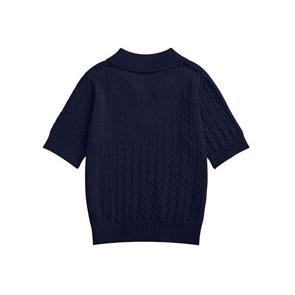Детский свитер с коротким рукавом и воротником в школьном стиле Maxxis Merch, Navy — фото 4