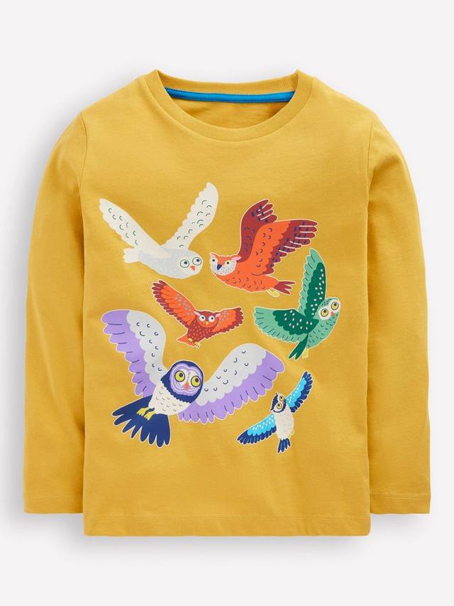 

Детская футболка с длинными рукавами, светящаяся в темноте Mini Boden, Canary Yellow