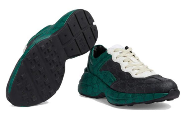 Кроссовки rhyton gg supreme sneakers 'green black white' Gucci, зеленый — фото 4