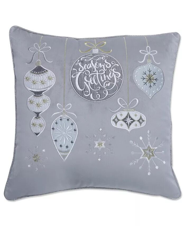 

Декоративная подушка с бархатным орнаментом, 17 x 17 дюймов Pillow Perfect, серый