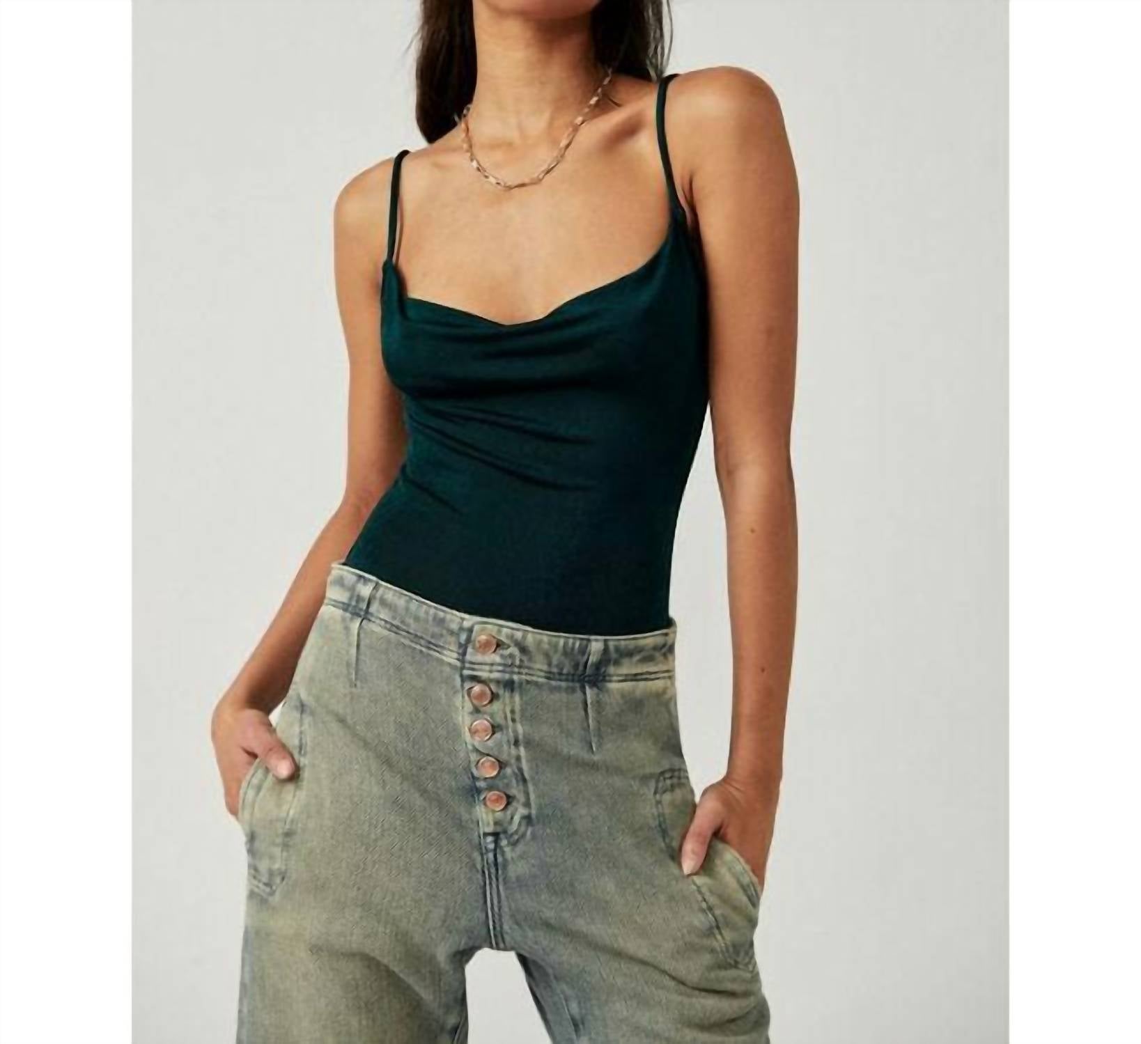 

Капюшоны в клубном боди из сосны Free People, цвет pine