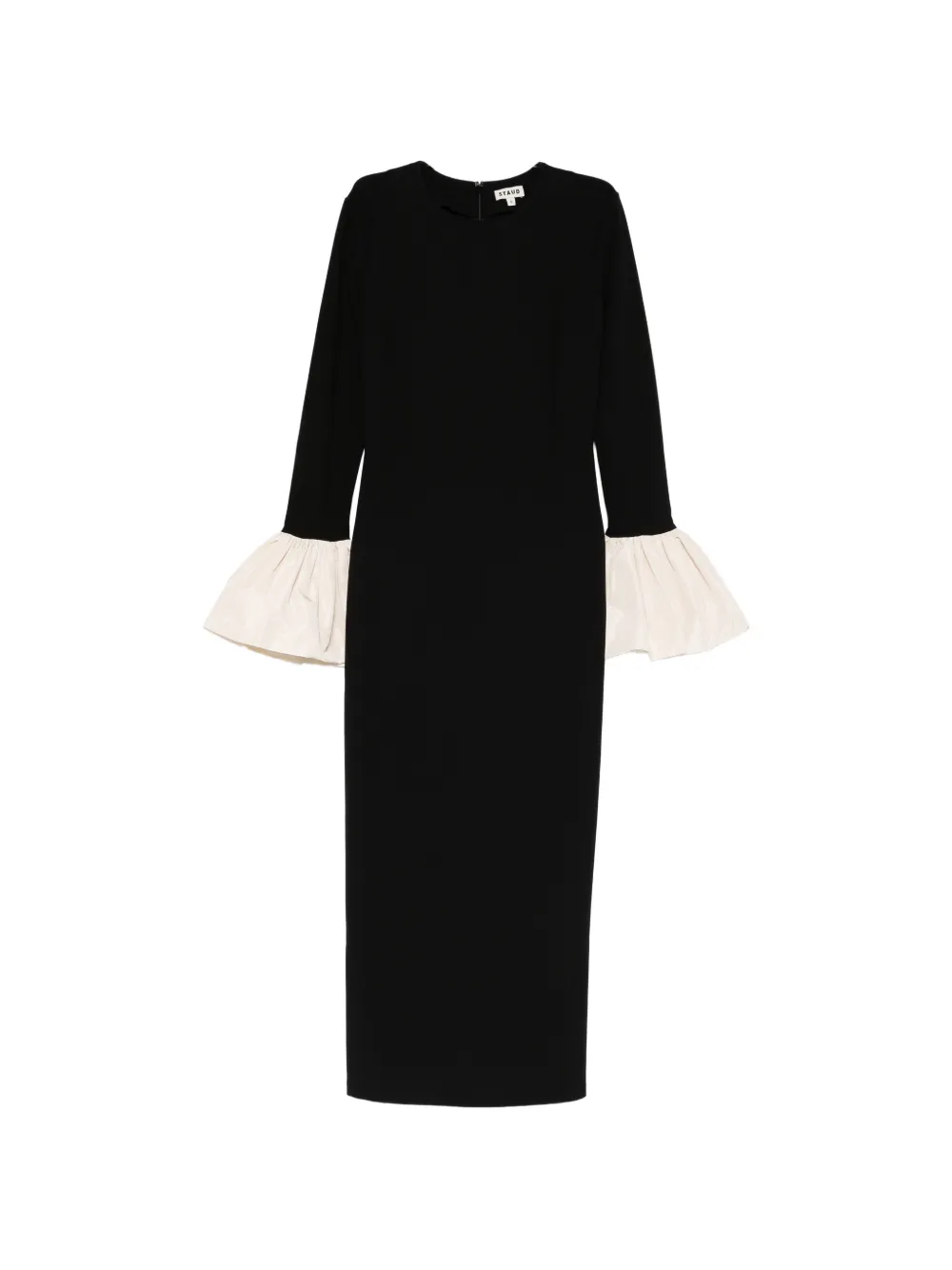 

Макси-платье Hawthorne с оборками на манжетах Staud, черный