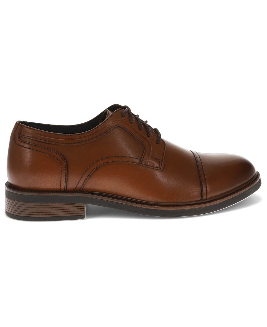 Мужские кожаные оксфордские туфли Allen с перфорированным носком Dockers, Butterscotch — фото 2