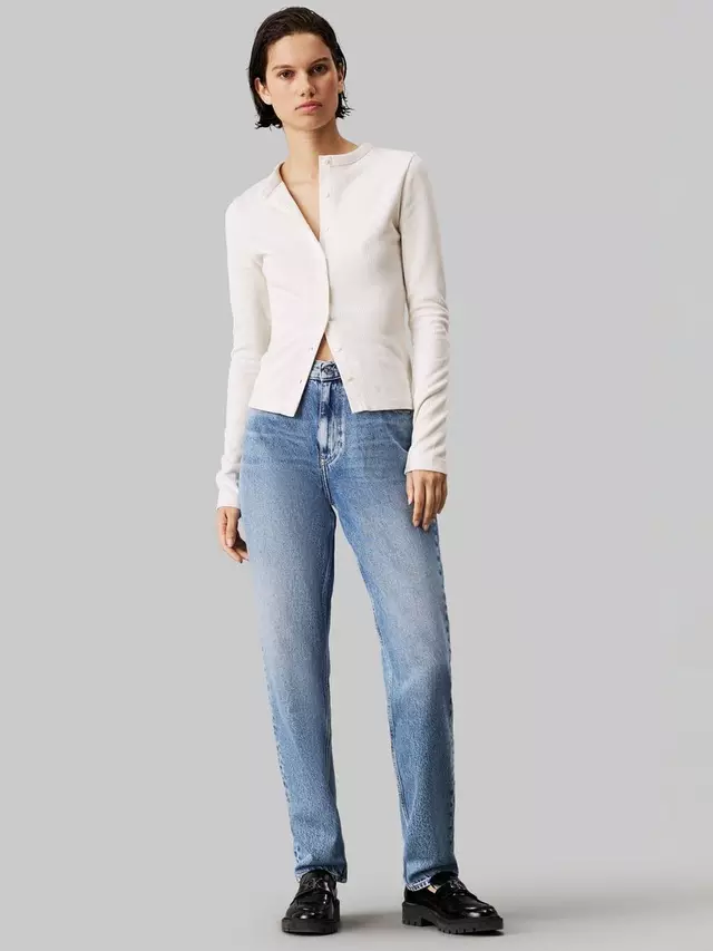 Джинсы Calvin Klein Jeans Mom Tapered, цвет washed blue — фото 4