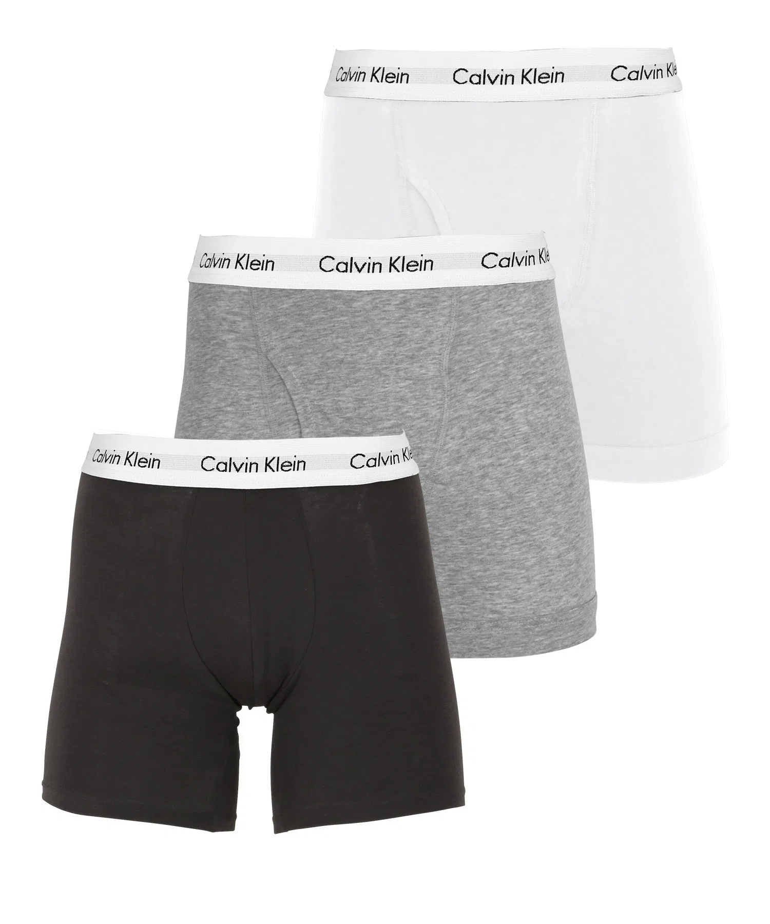 Мужские хлопковые боксеры Calvin Klein, длинные, эластичные (комплект из 3 шт.)