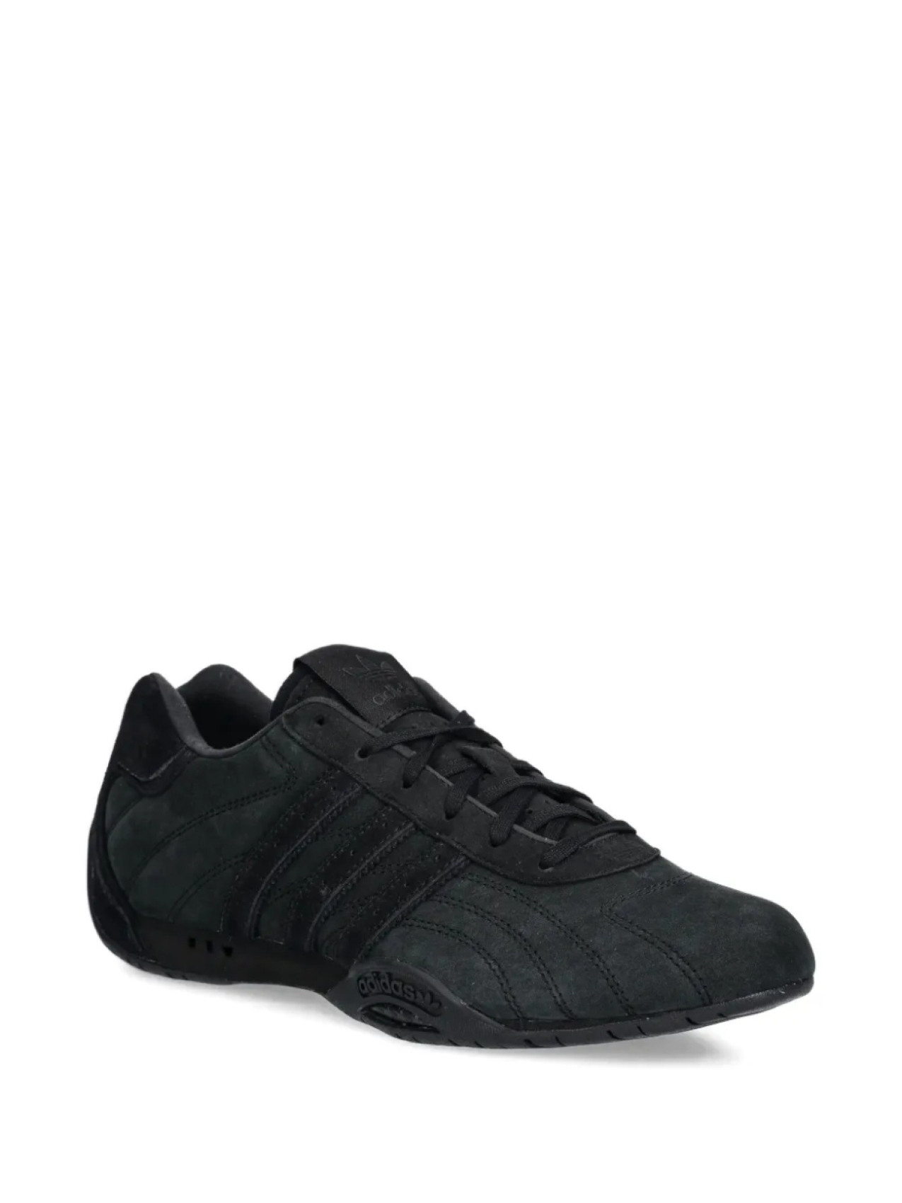 Кроссовки Adidas Adiracer Lo замшевые с тремя полосками, черный — фото 2
