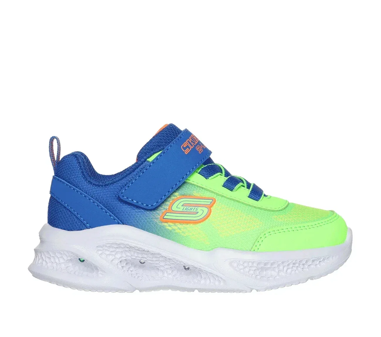 Детские кроссовки Skechers Meteor-Lights Krendox 40149N сине-салатового цвета, модель JZZ636 — фото 2
