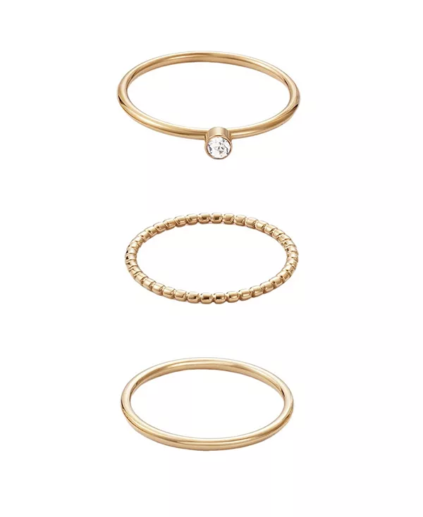 

Комплект колец из золота, устойчивого к потускнению Adornia, gold