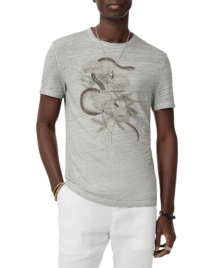 

Футболка John Varvatos Short Sleeve Crew Tee - Snake Floral KG6915S25, цвет Smoked Pearl Grey