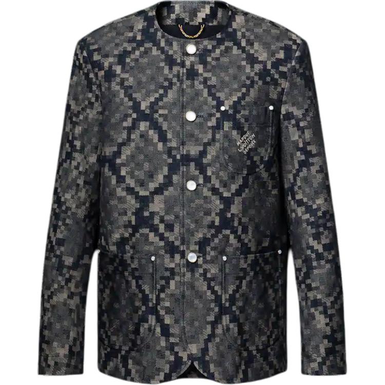 

LOUIS VUITTON Графическая джинсовая куртка без воротника, Indigo