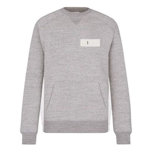 

Толстовка men's x sacai crossover fw21 logo round neck long sleeves gray Dior, серый