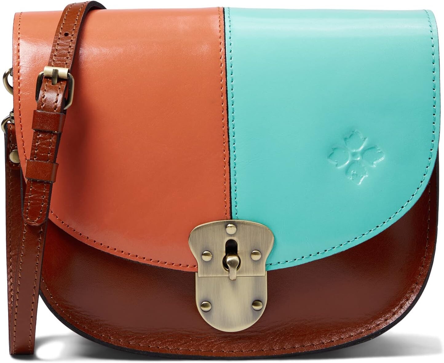 

Сумка Patricia Nash Bettina Saddle Bag, цвет Tan/Coral/Mint