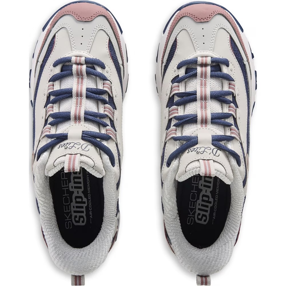 Кроссовки Slip-Ins d'lites Skechers, white/navy/brown — фото 4
