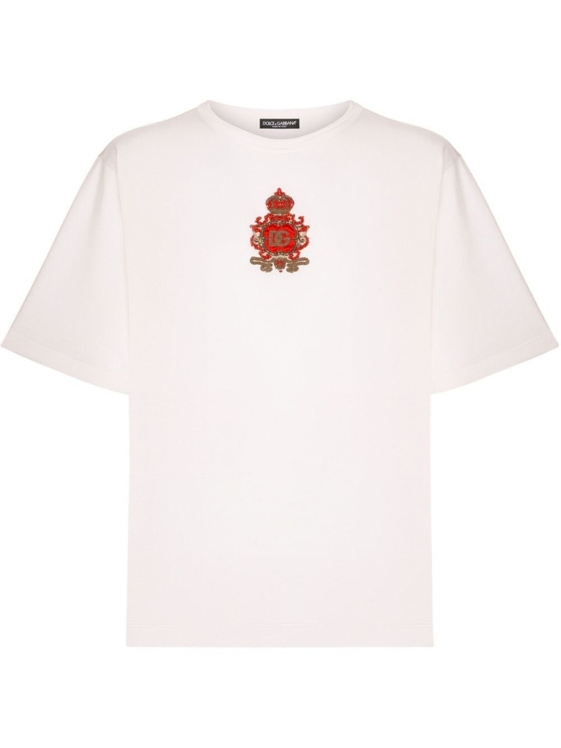 

Dolce & Gabbana шелковая футболка с нашивкой, белый