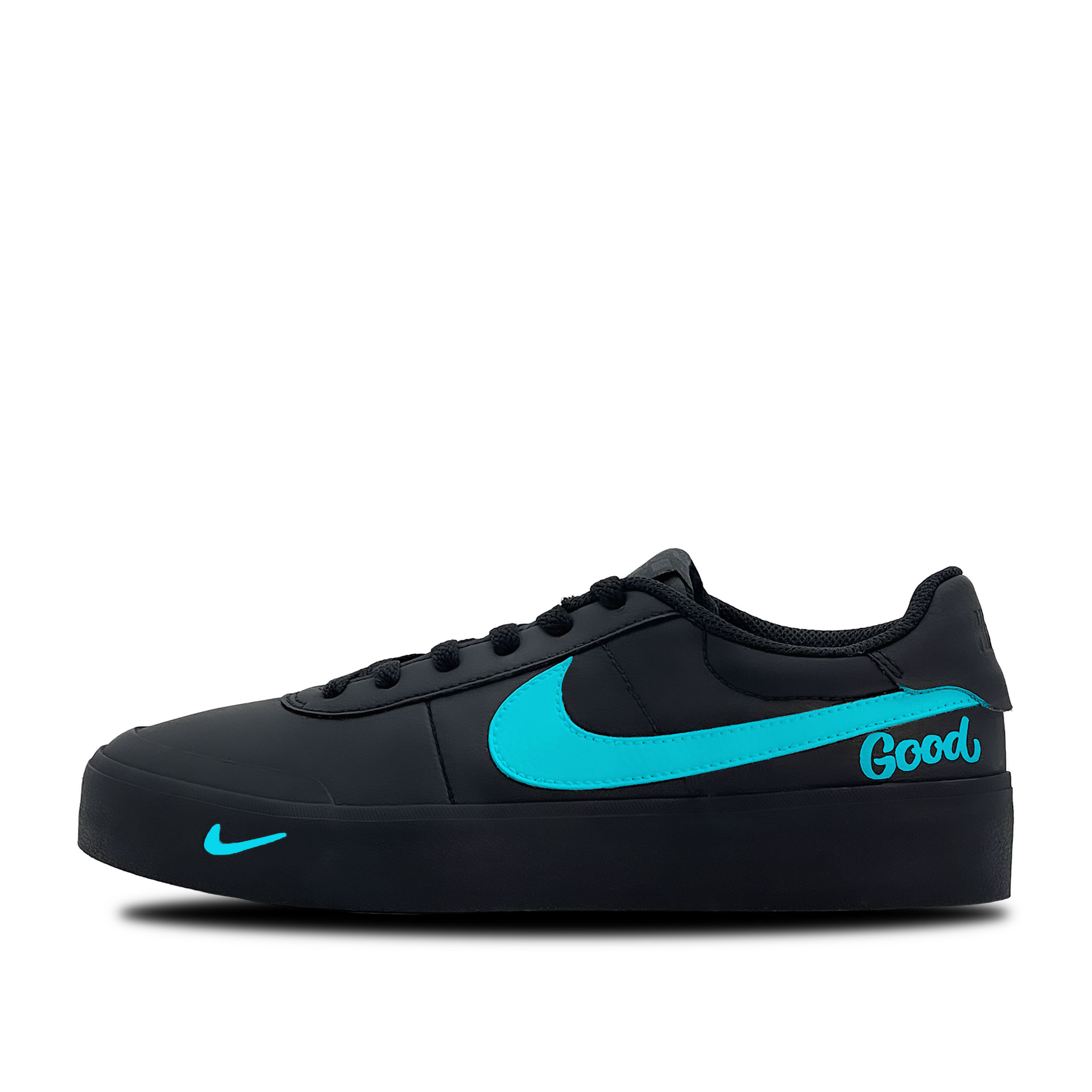 

Nike Кроссовки Court Shot Cool Blue Journal, износостойкие, низкие, для скейтбординга, мужские, черно-синие