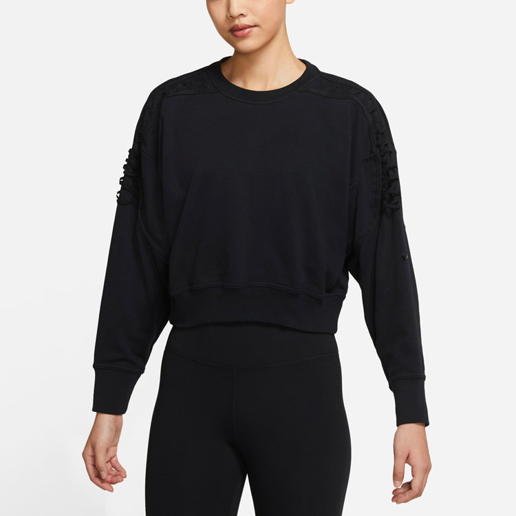 Худи (WMNS) Nike Casual Sports Knit Training Round Neck Black Hoodie — фото 4