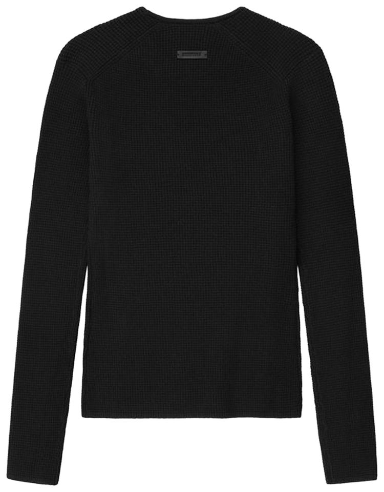 Лонгслив Fear of God Essentials Waffle, черный — фото 2