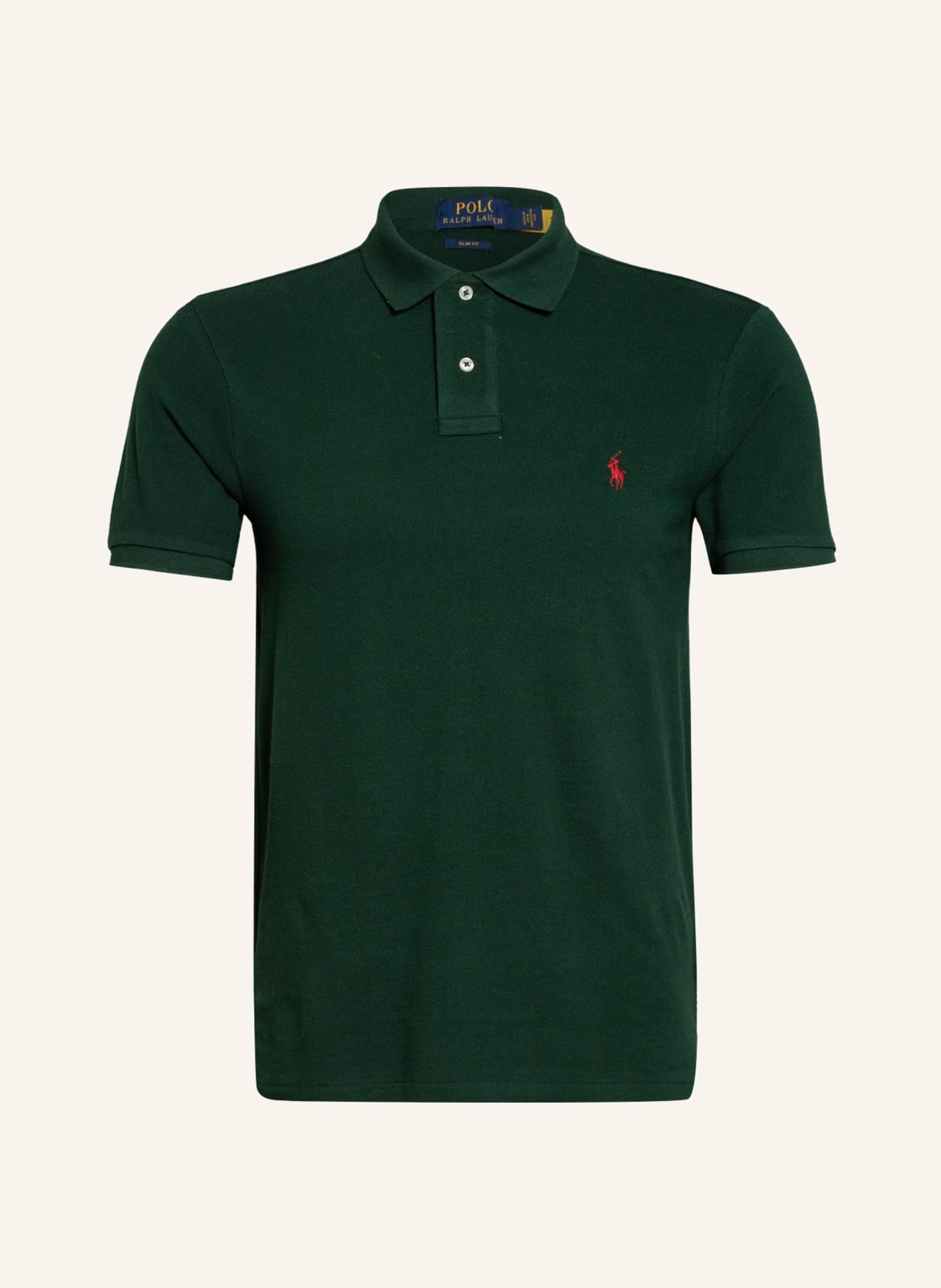 

Рубашка поло POLO RALPH LAUREN Piqué Slim Fit, темно-зеленый