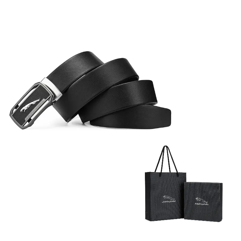 

JAGUAR Кожаный ремень мужской черный 3,4 см