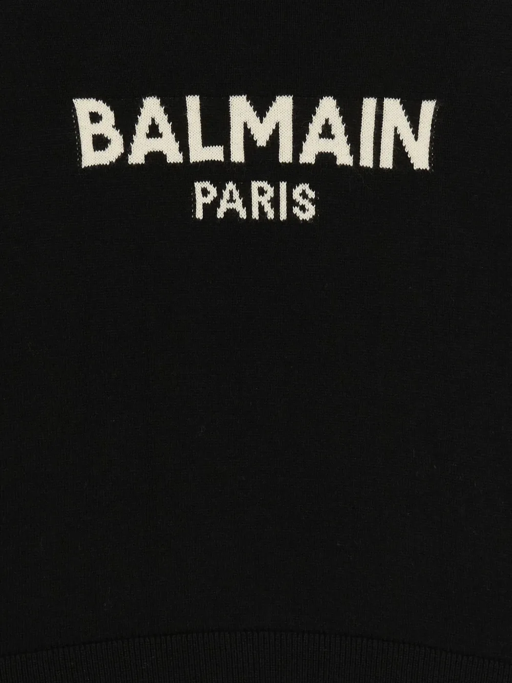Свитер с логотипом, связанный интарсией Balmain Kids, черный — фото 3