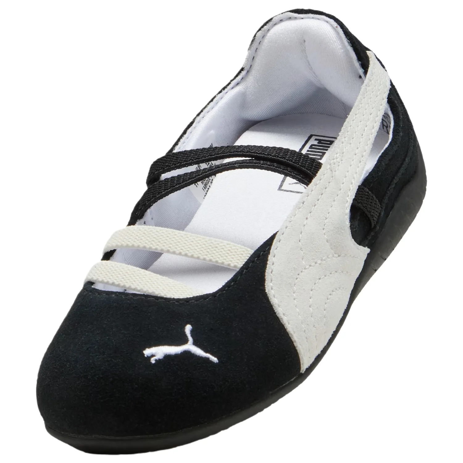 Танцевальные туфли Speedcat Cow Leather Slip Resistant Low top для детей PUMA, PUMA Black-PUMA White-Warm White — фото 4