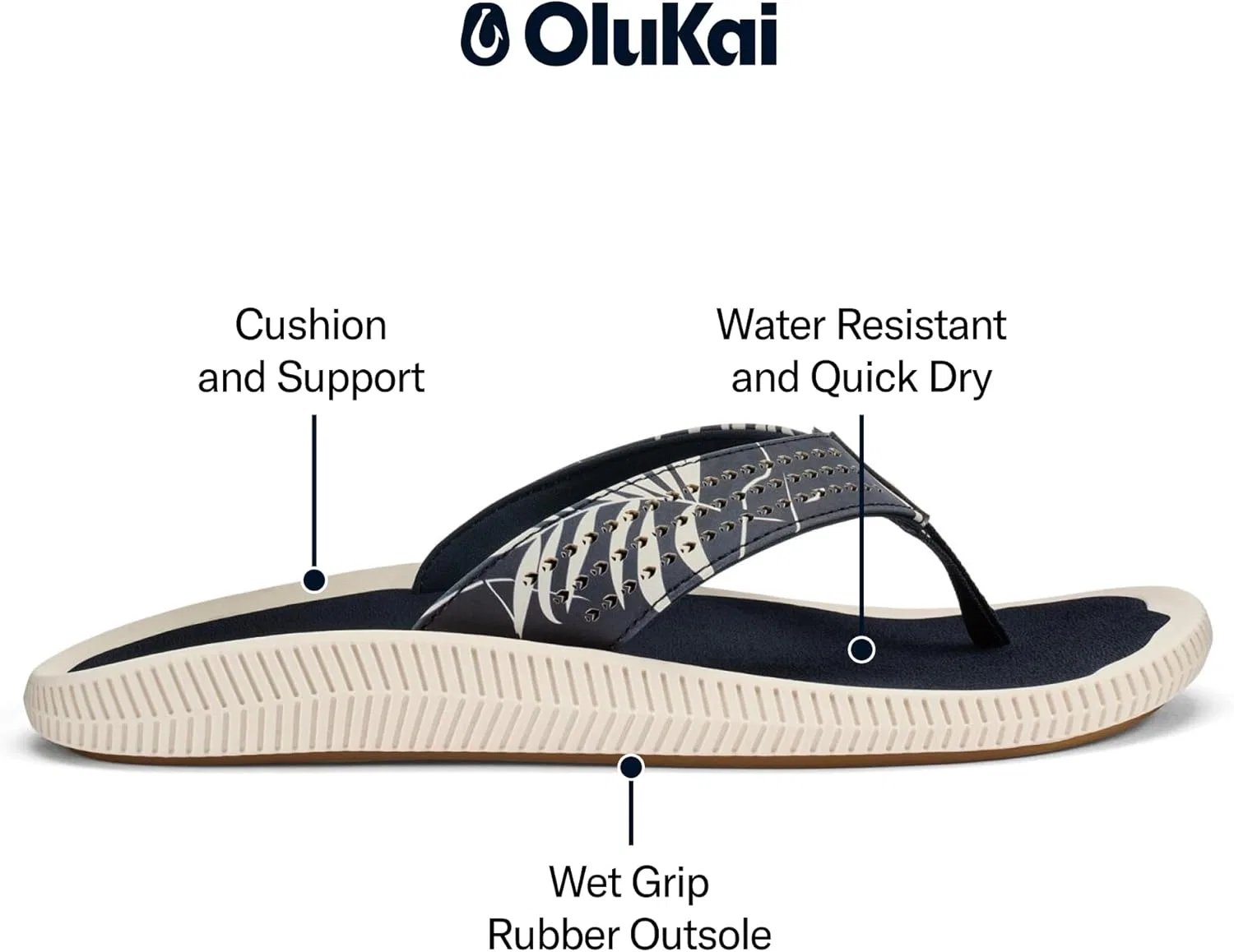 Сандалии водонепроницаемые OLUKAI, Trench Blue/Aloha — фото 3