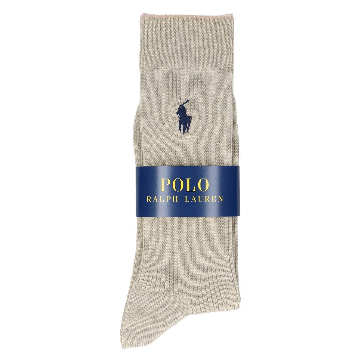 Мужские носки с дезодорирующим эффектом и вышитым ребристым рисунком. Polo Ralph Lauren, 24. Beige — фото 2