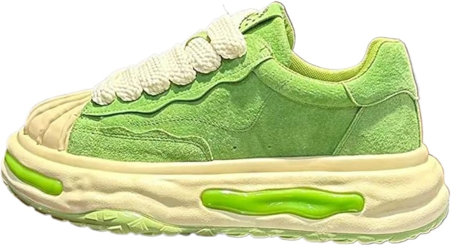 

Мужские платформенные кроссовки на шнуровке с дизайном носка в стиле «ракушка», удобные для ходьбы, для повседневной носки Azttoztto, зеленый