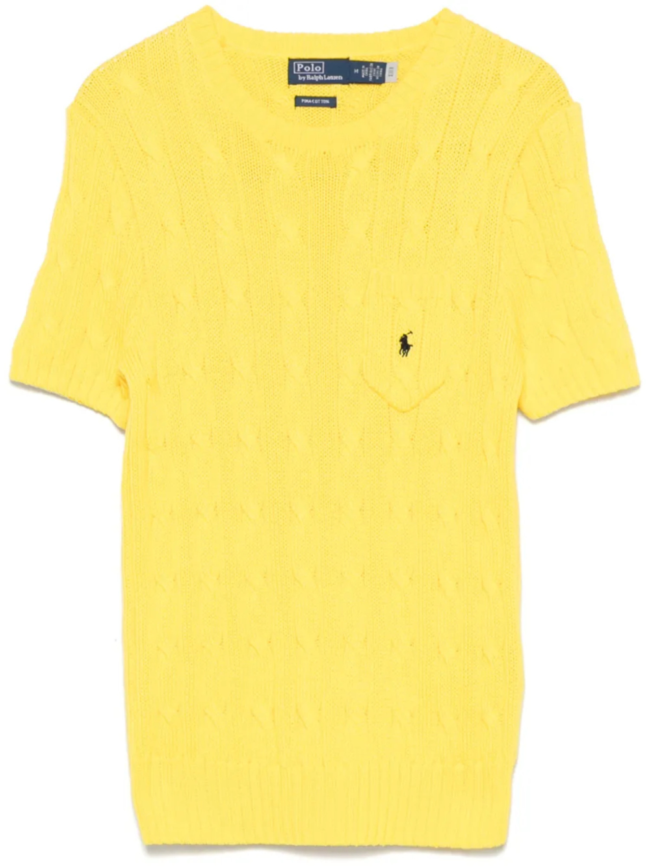 

Топ фактурной вязки с короткими рукавами Polo Ralph Lauren, желтый