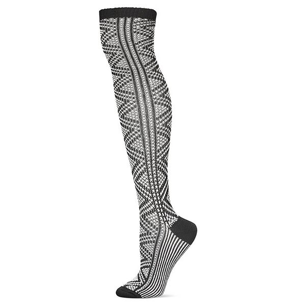 

Женские носки до колена с алмазным отливом Memoi, Black