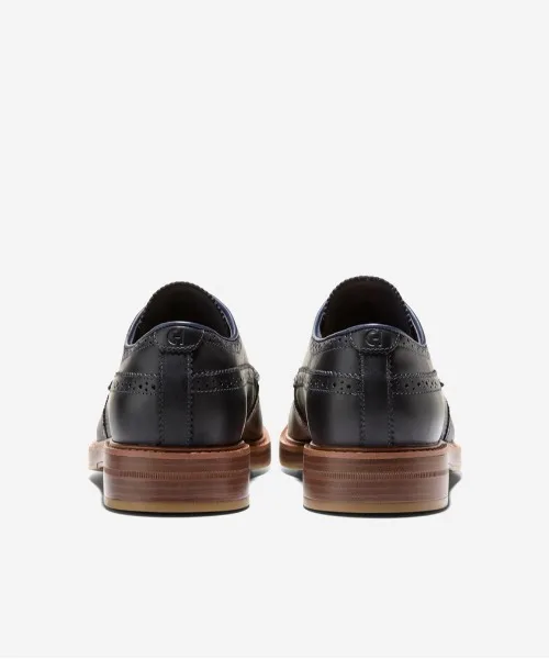 Мужские оксфорды wingtip со швом storm welt и FlexCraft Cole Haan синие — фото 4