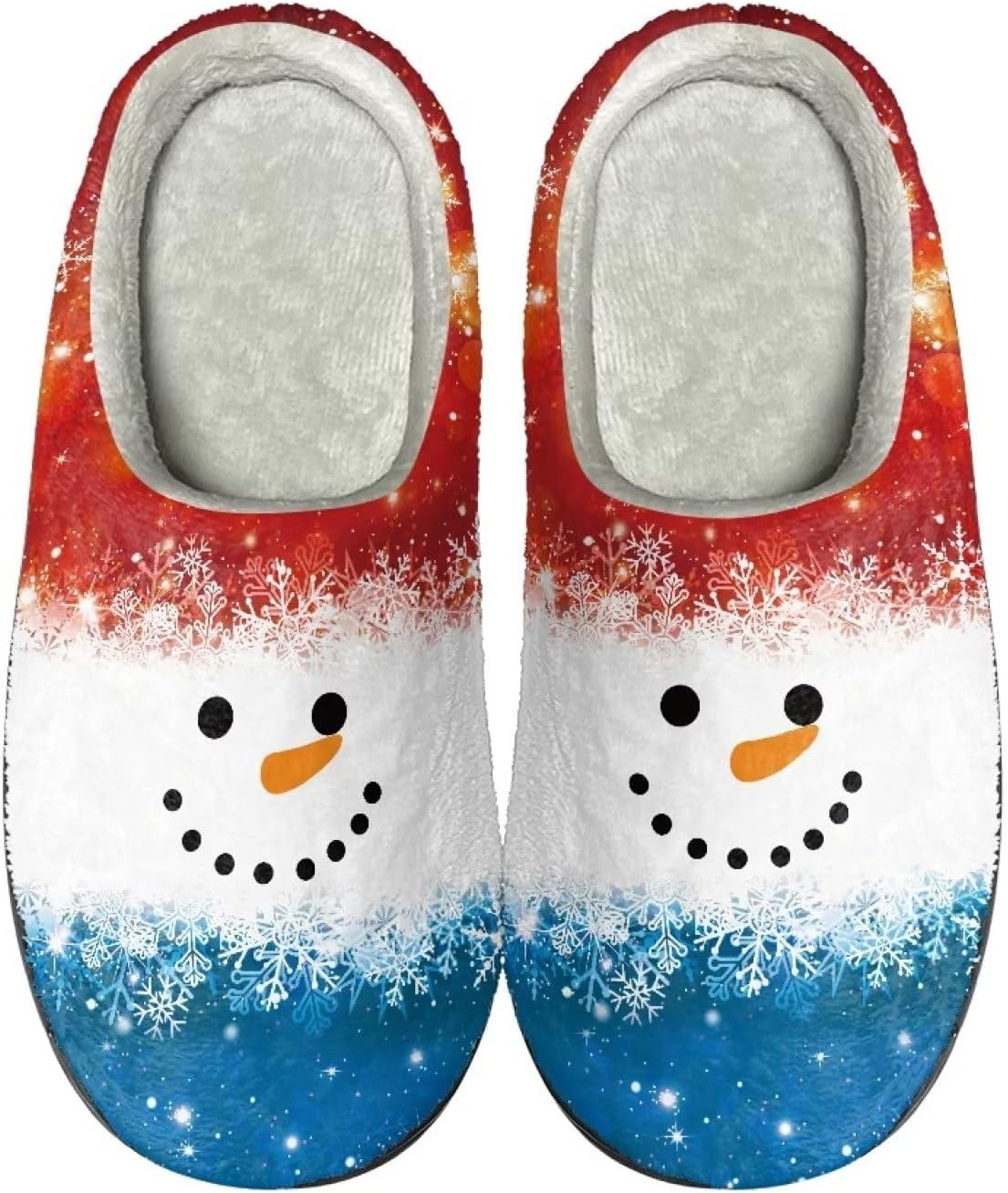 

Домашние и тапочки для женщин, мужские удобные фланелевые теплые тапочки на плоской подошве, зимние домашние сабо Tofrimade, Cute Snowman