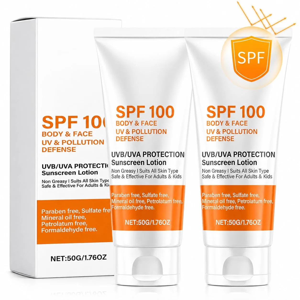 Набор солнцезащитных кремов SPF 100 для лица и тела Barevel