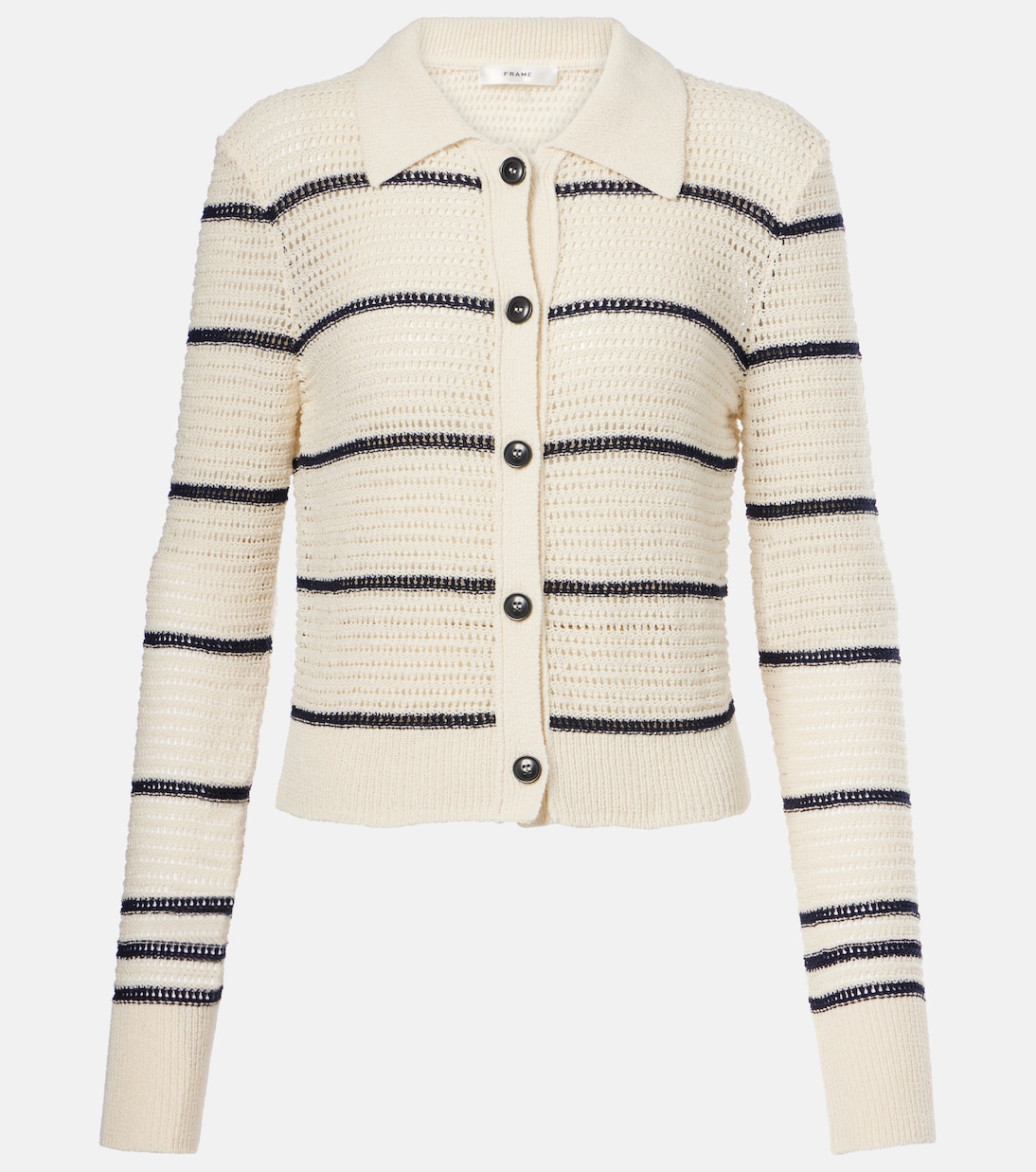 

Усеченный кардиган из смесового хлопка Frame, Cream Multi