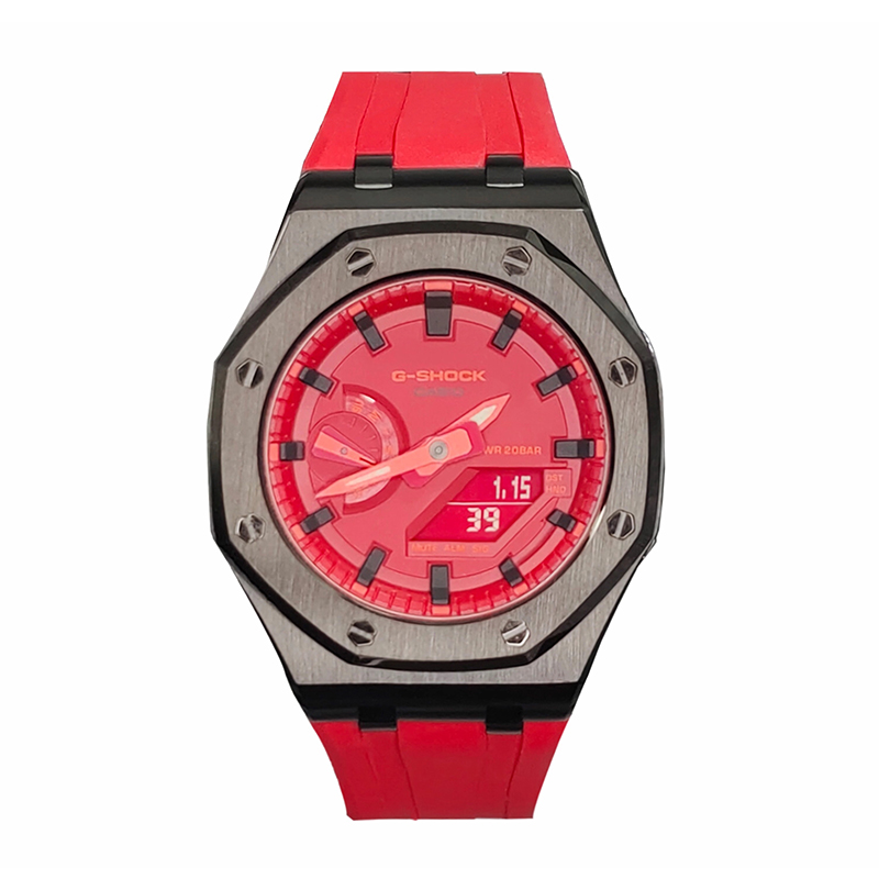 

CASIO Мужские часы с жидкокристаллическим/аналоговым дисплеем, 44 мм, красные