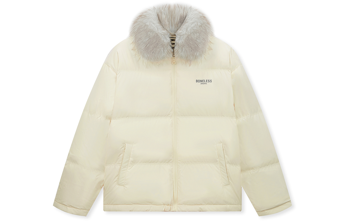 

Пуховая куртка унисекс средней толщины Boneless, светлый желтый[regular edition]detachable fur collar