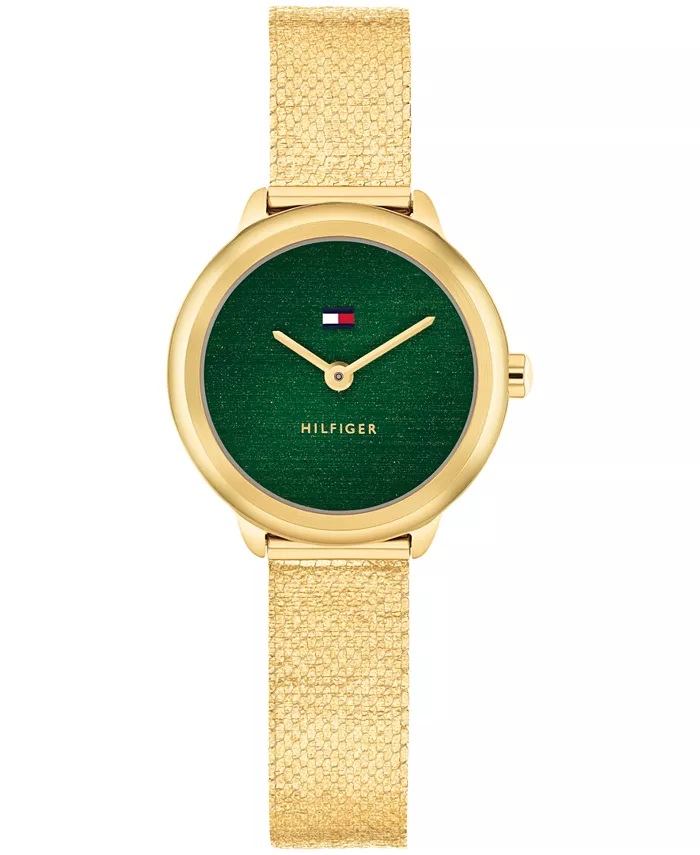 

Женские часы Quartz с золотистым браслетом из нержавеющей стали, 26 мм Tommy Hilfiger
